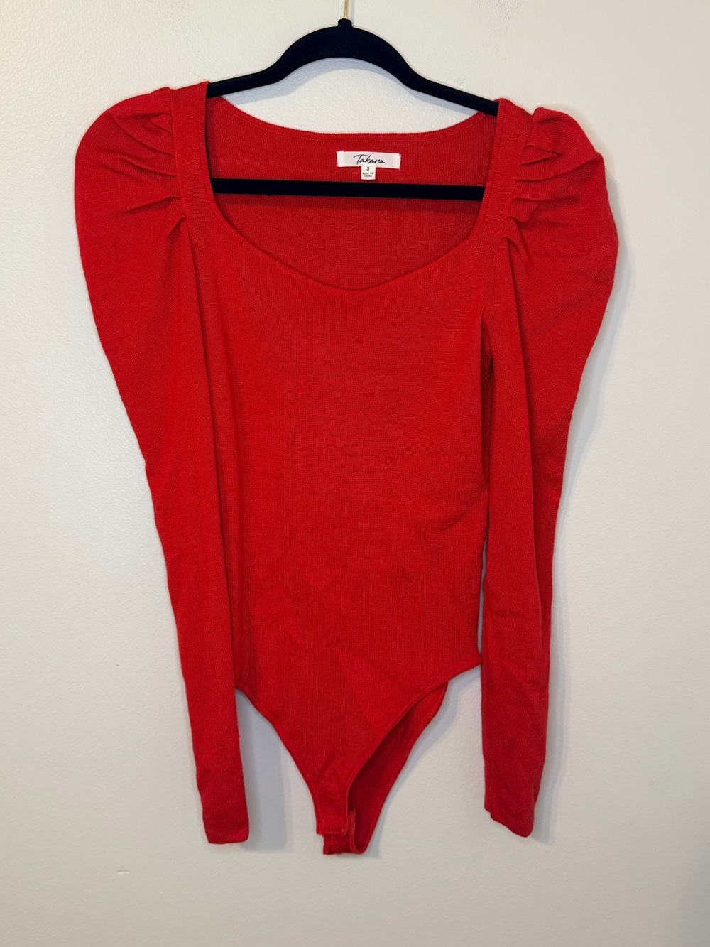 Takara Red Long Sleeve Bodysuit